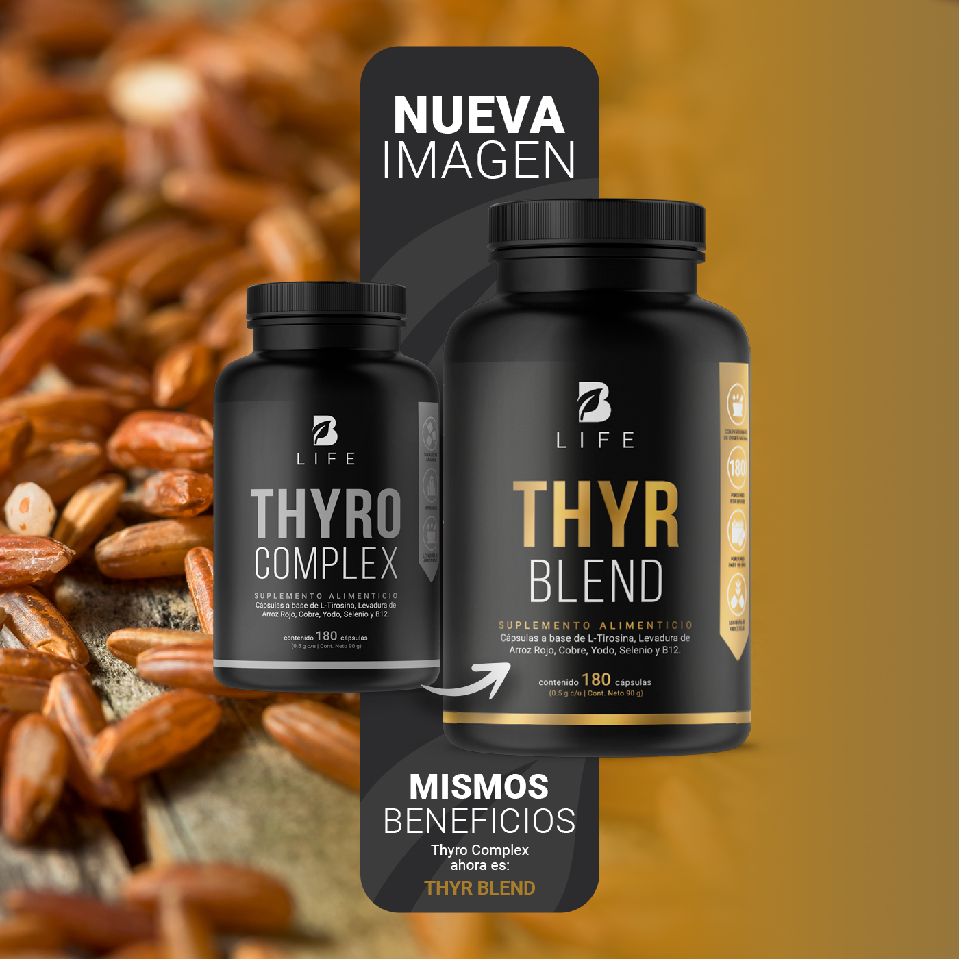 Foto 4 pulgar | Thyr Blend 180 Cápsulas Ingredientes Naturales Thyr Blend B Life