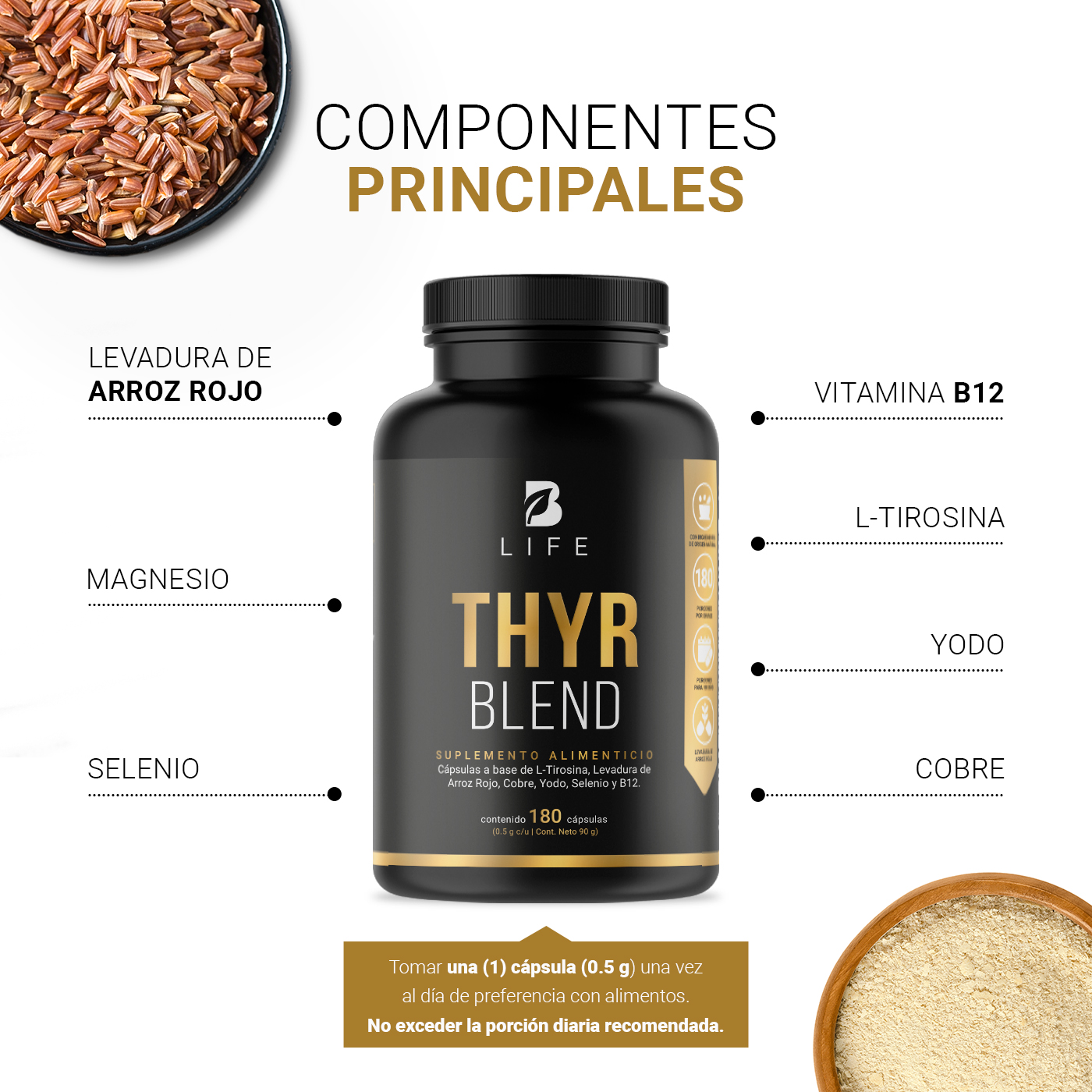 Foto 5 pulgar | Thyr Blend 180 Cápsulas Ingredientes Naturales Thyr Blend B Life