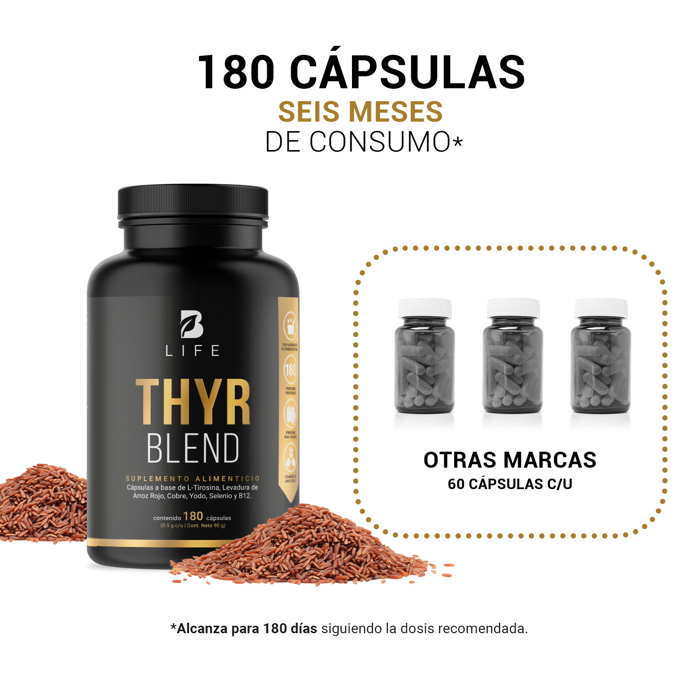 Foto 6 pulgar | Thyr Blend 180 Cápsulas Ingredientes Naturales Thyr Blend B Life