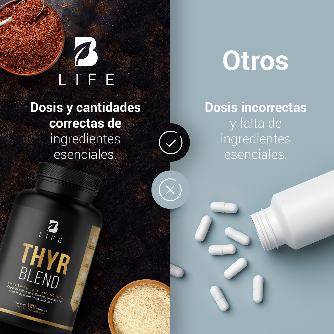 Foto 7 pulgar | Thyr Blend 180 Cápsulas Ingredientes Naturales Thyr Blend B Life
