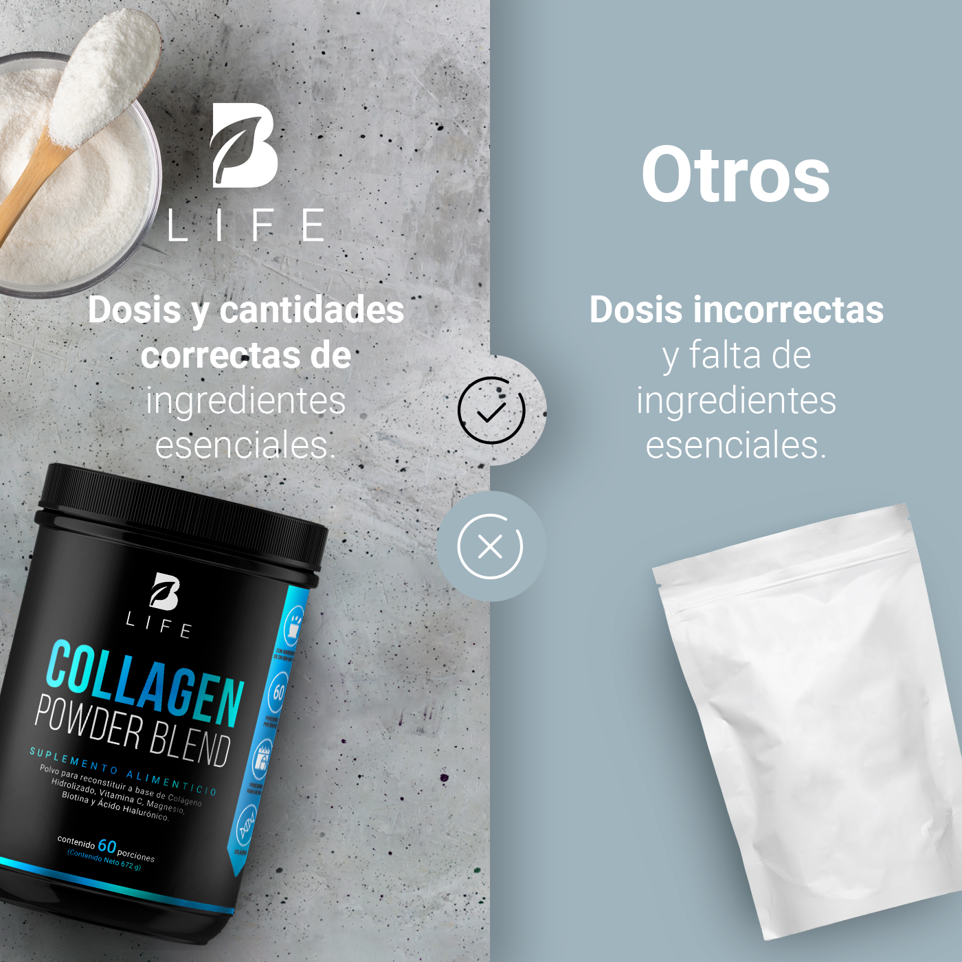 Foto 6 | Colágeno Hidrolizado Sin Sabor 60 Tomas B Life
