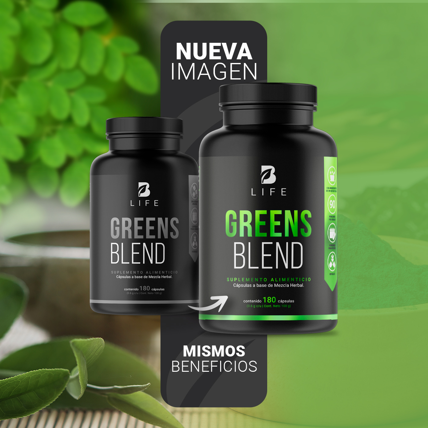 Foto 3 | Suplemento Alimenticio Greens Blend Espirulina Moringa Weathgrass B Life