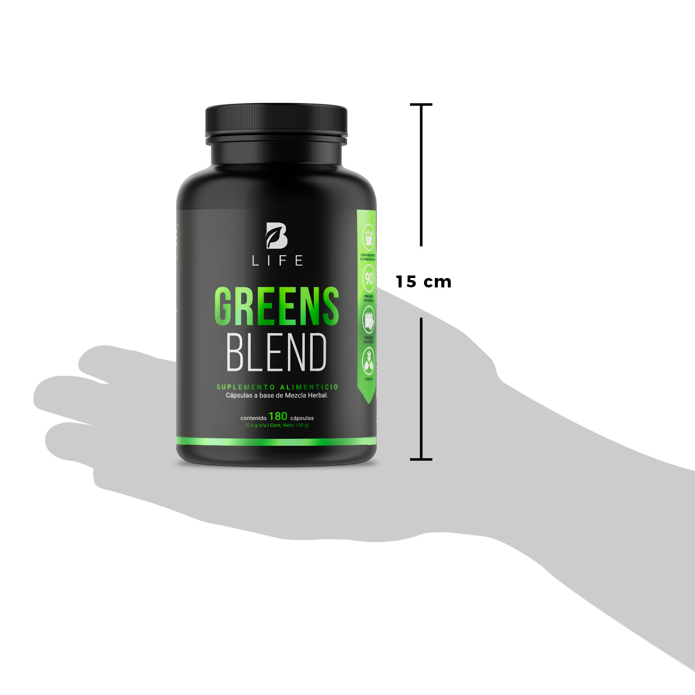 Foto 7 | Suplemento Alimenticio Greens Blend Espirulina Moringa Weathgrass B Life