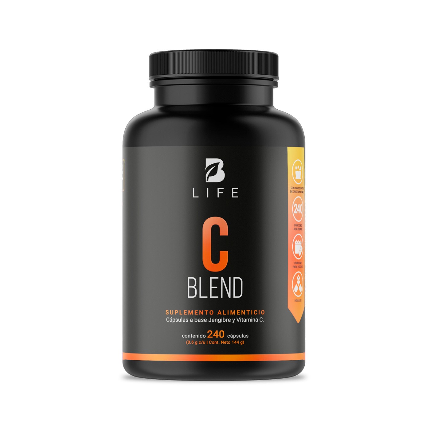 Vitamina C + Jengibre de 240 Cápsulas B Life Ingredientes 100% Naturales $499