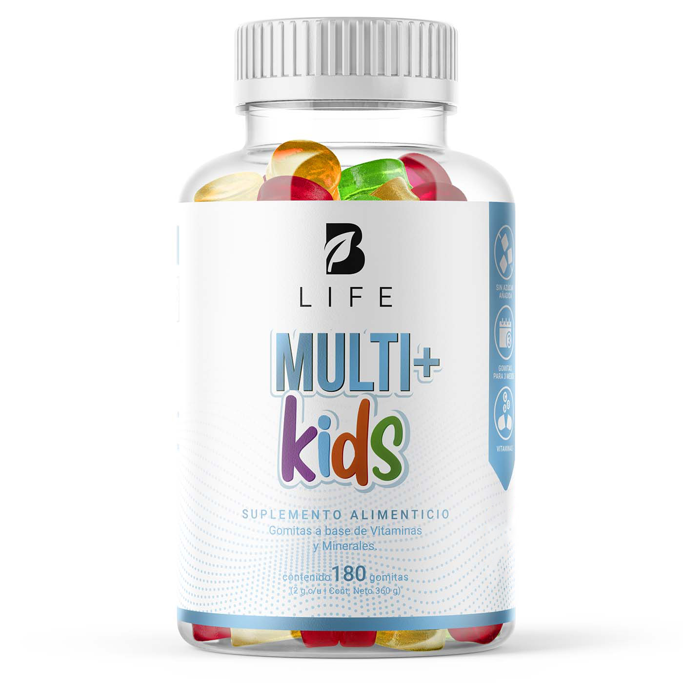 Mult Plus Kids Gummies 180 gomitas Sin Azúcar Añadida Ingredientes Naturales Vitaminas y Minerales Mult Plus Kids B Li