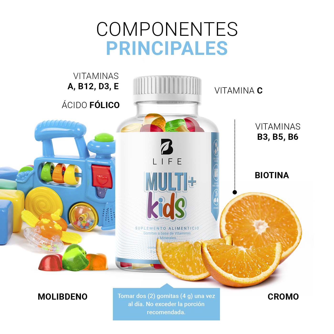 Foto 4 pulgar | Mult Plus Kids Gummies 180 gomitas Sin Azúcar Añadida Ingredientes Naturales Vitaminas y Minerales Mult Plus Kids B Li