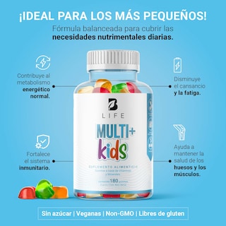 Foto 4 | Mult Plus Kids Gummies 180 gomitas Sin Azúcar Añadida Ingredientes Naturales Vitaminas y Minerales Mult Plus Kids B Li