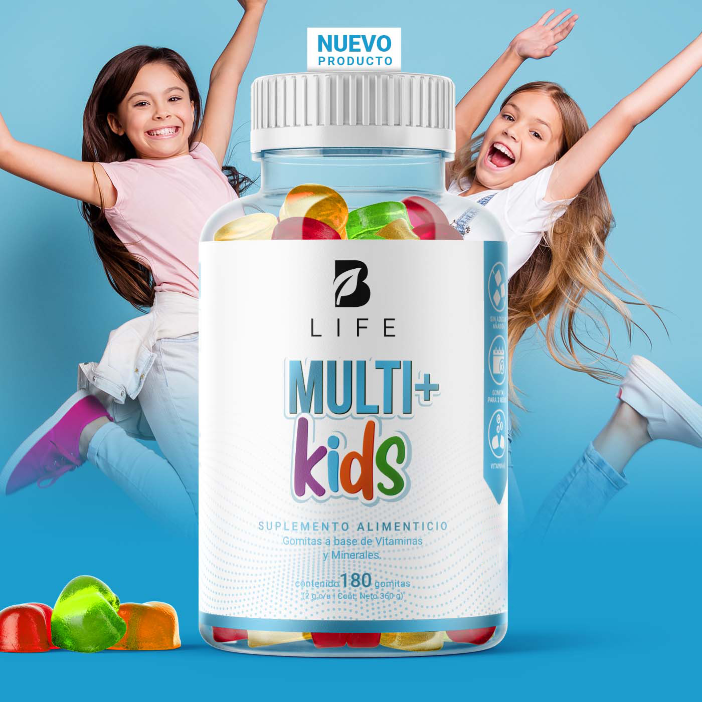 Foto 8 pulgar | Mult Plus Kids Gummies 180 gomitas Sin Azúcar Añadida Ingredientes Naturales Vitaminas y Minerales Mult Plus Kids B Li