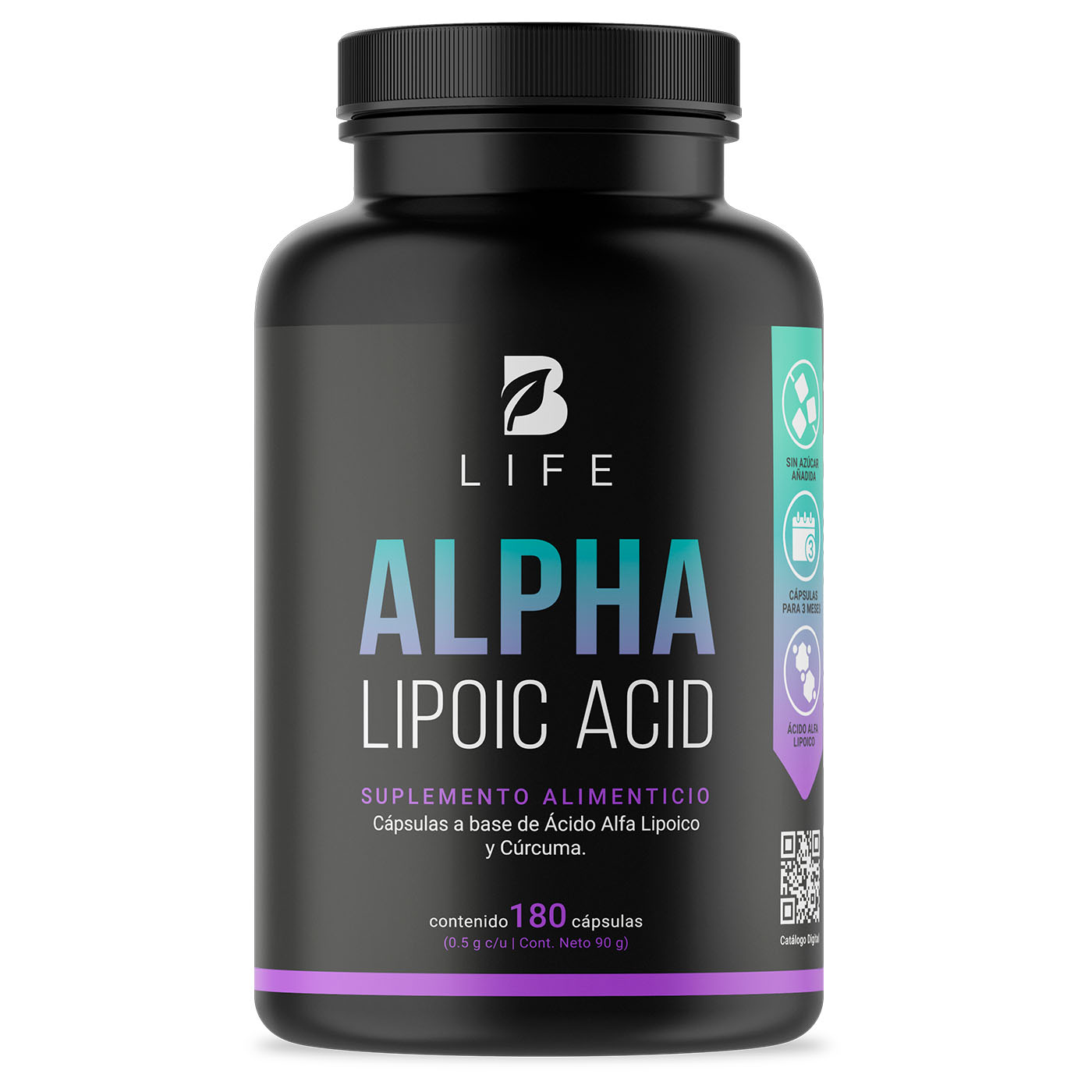 Foto 1 | Ácido Alfa Lipoico de 180 Cápsulas con Cúrcuma Ingredientes Naturales Alpha Lipoic Acid. B Life