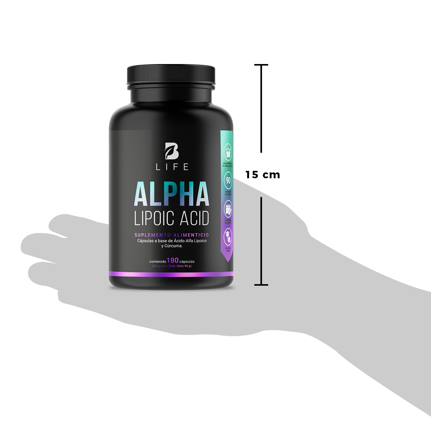 Foto 8 pulgar | Ácido Alfa Lipoico de 180 Cápsulas con Cúrcuma Ingredientes Naturales Alpha Lipoic Acid. B Life