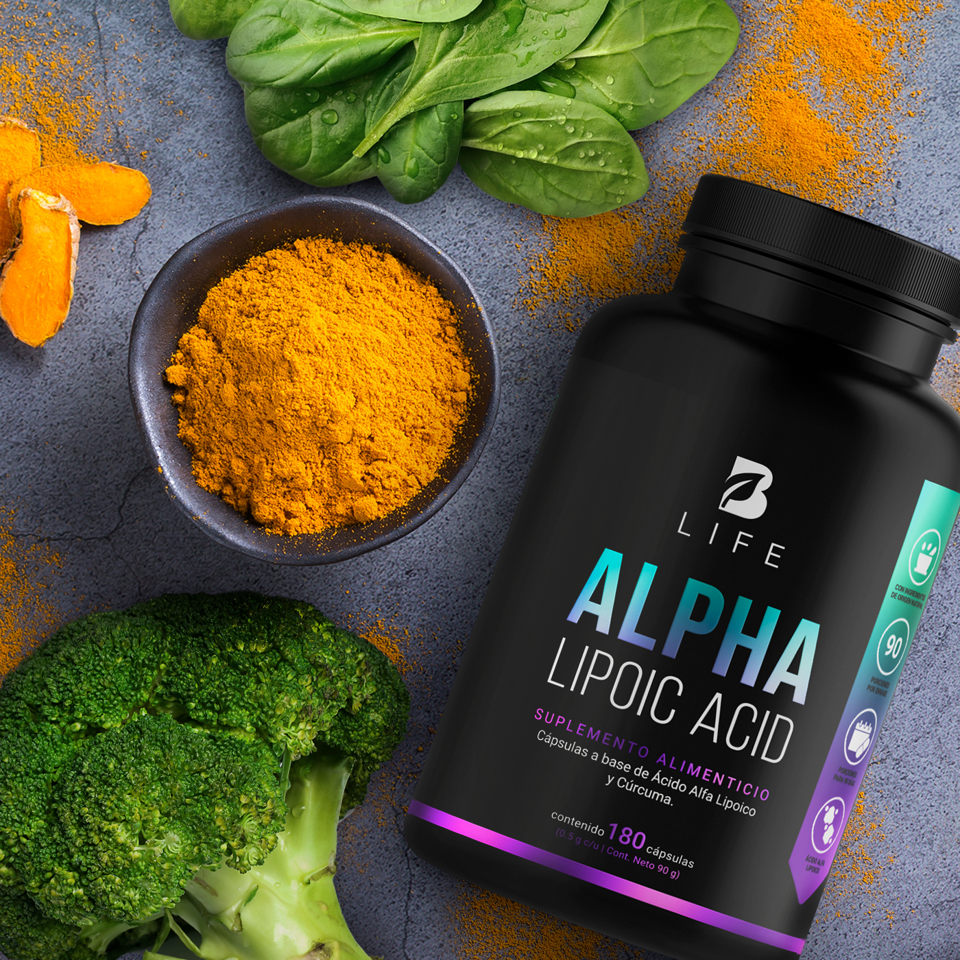 Foto 9 pulgar | Ácido Alfa Lipoico de 180 Cápsulas con Cúrcuma Ingredientes Naturales Alpha Lipoic Acid. B Life