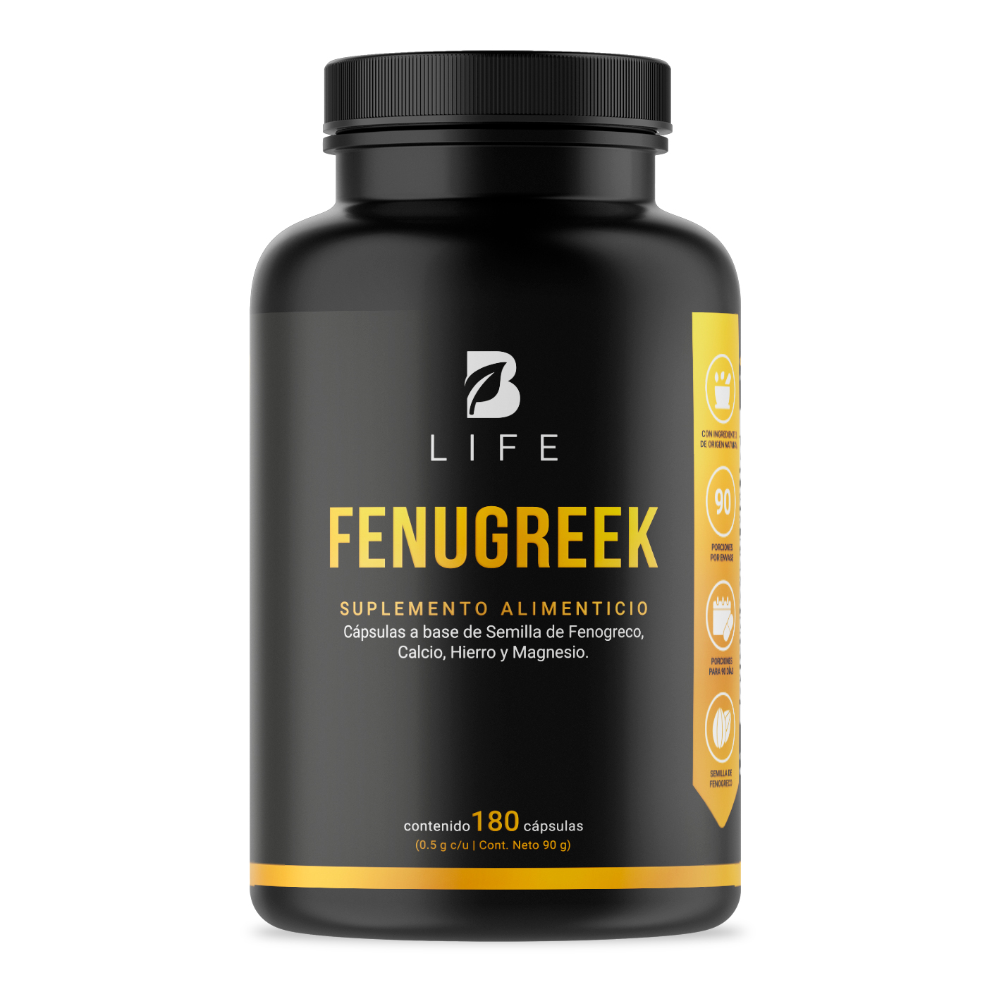 Foto 1 | Fenogreco de 180 Cápsulas de 500 mg Ingredientes Naturales Fenugreek Seed Powder B Life