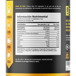 Foto 2 | Fenogreco de 180 Cápsulas de 500 mg Ingredientes Naturales Fenugreek Seed Powder B Life