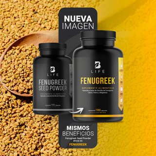 Foto 3 | Fenogreco de 180 Cápsulas de 500 mg Ingredientes Naturales Fenugreek Seed Powder B Life