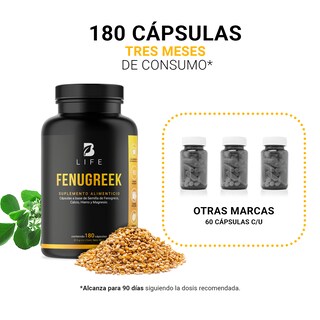 Foto 5 | Fenogreco de 180 Cápsulas de 500 mg Ingredientes Naturales Fenugreek Seed Powder B Life