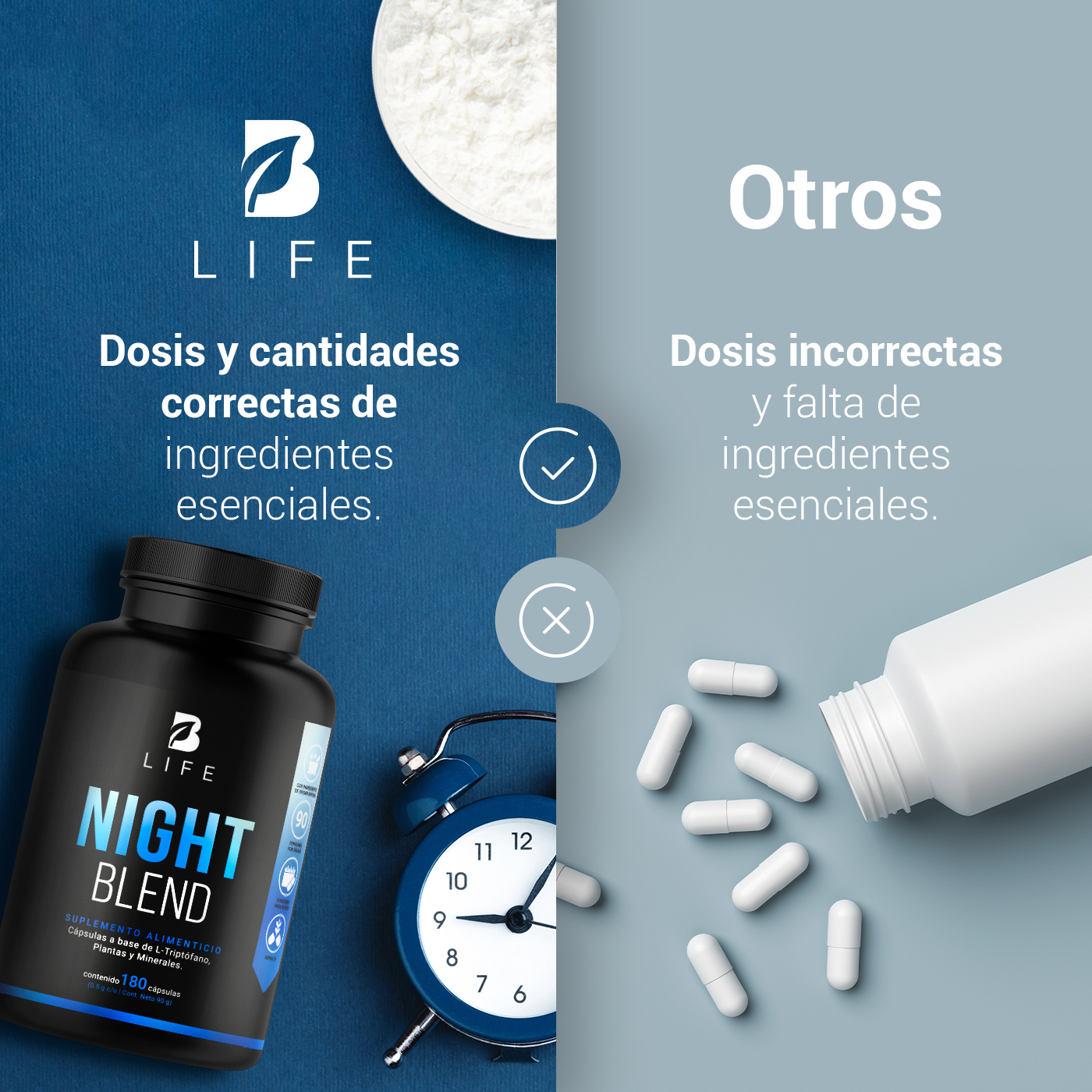 Foto 7 pulgar | Night Blend de 180 Cápsulas Ingredientes Naturales Night Blend B Life