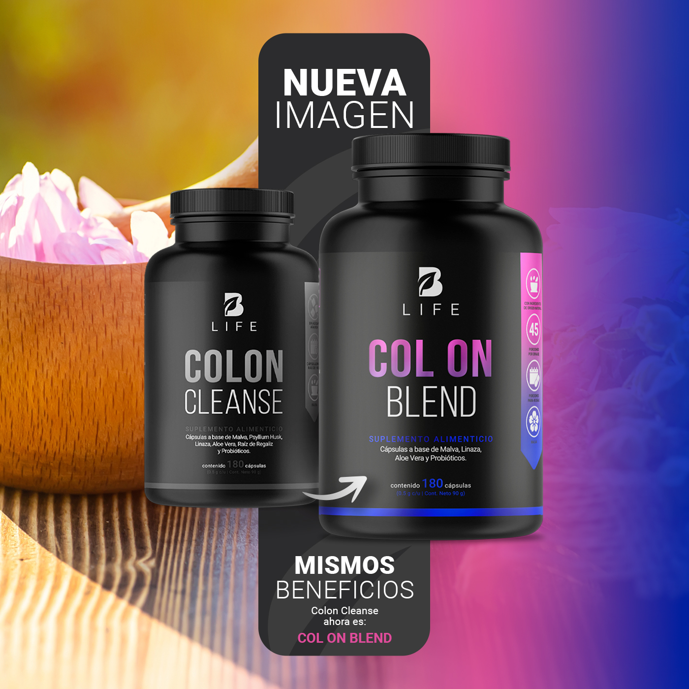 Foto 4 pulgar | Suplemento Alimenticio B Life Col On Blend 180 Cápsulas