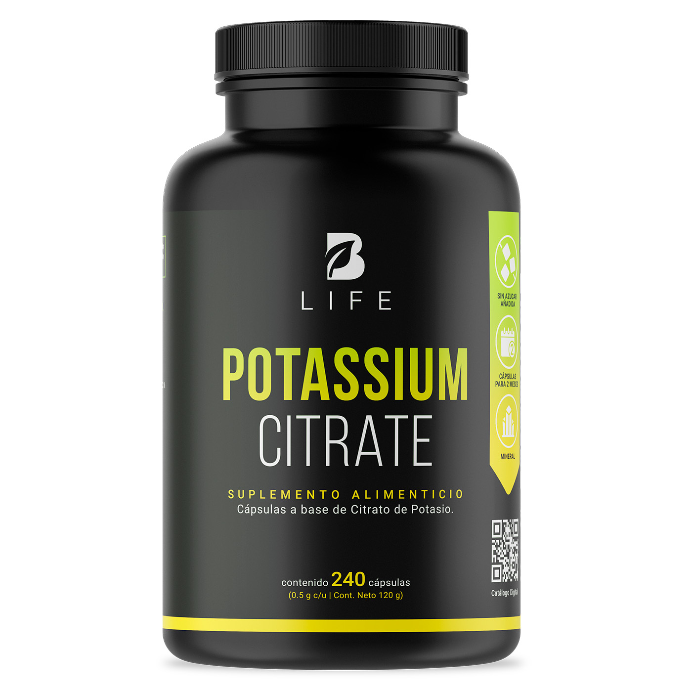 Foto 2 pulgar | Citrato de Potasio 240 Cápsulas con 800 mg de Potasio Ingredientes Naturales Potassium Citrate B Life