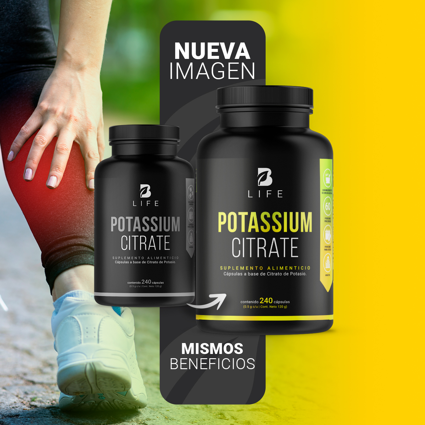 Foto 4 pulgar | Citrato de Potasio 240 Cápsulas con 800 mg de Potasio Ingredientes Naturales Potassium Citrate B Life