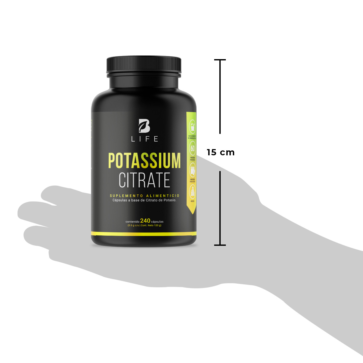Foto 7 | Citrato de Potasio 240 Cápsulas con 800 mg de Potasio Ingredientes Naturales Potassium Citrate B Life