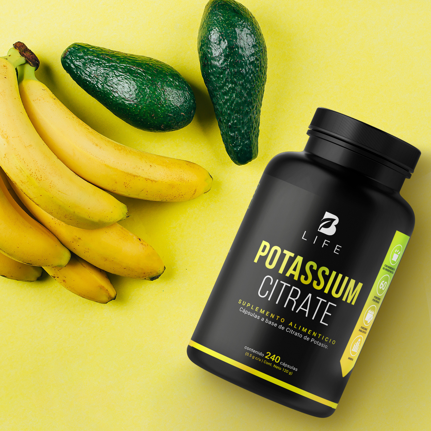 Foto 9 pulgar | Citrato de Potasio 240 Cápsulas con 800 mg de Potasio Ingredientes Naturales Potassium Citrate B Life