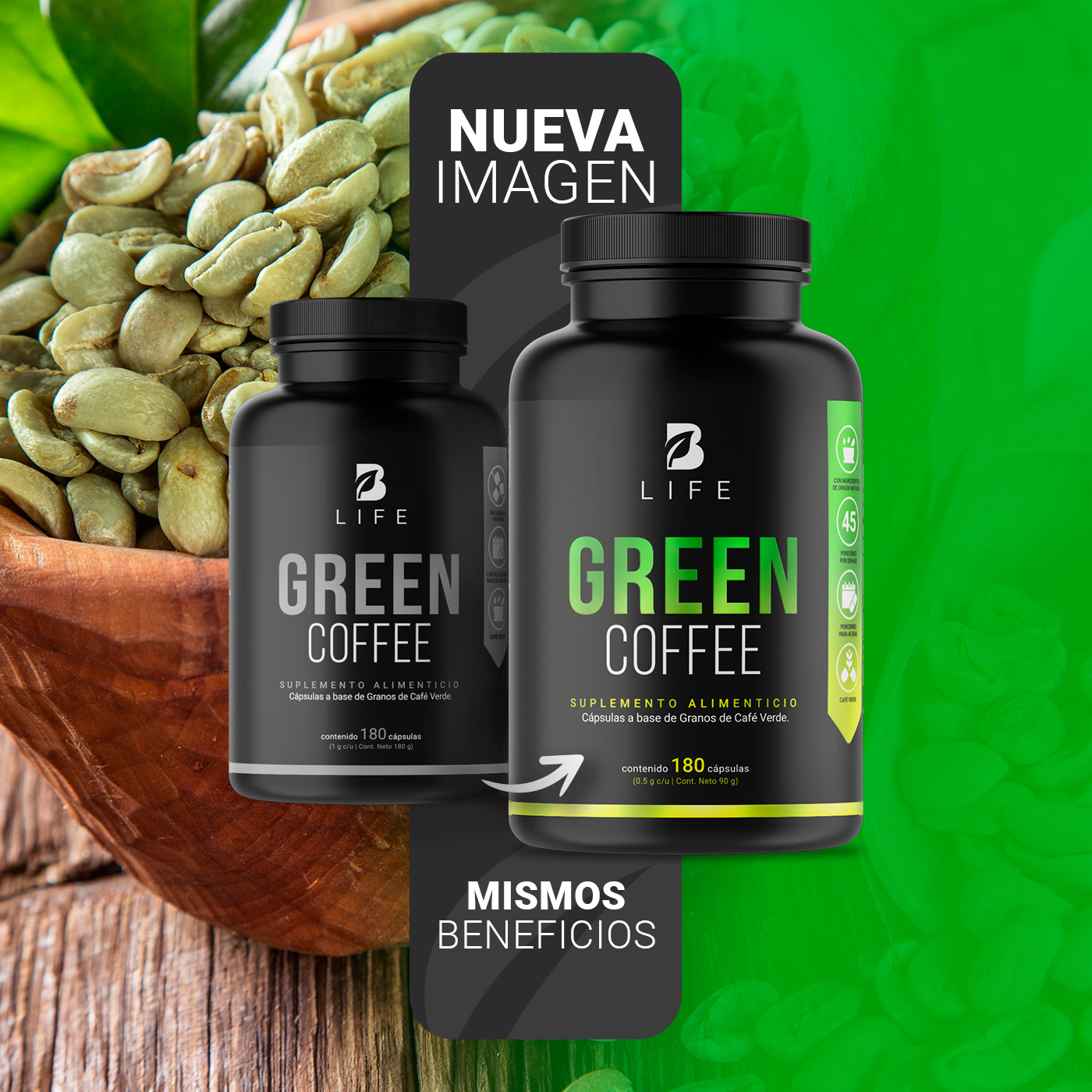Foto 4 pulgar | Suplemento B Life Green Coffee 180 Cápsulas