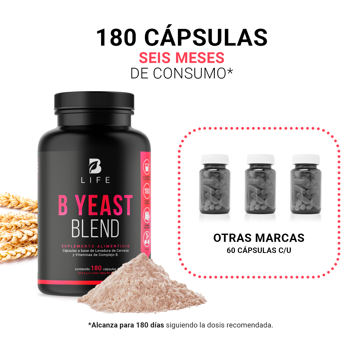 Foto 6 pulgar | Suplemento Alimenticio B Life B Yeas Blend 180 Cápsulas