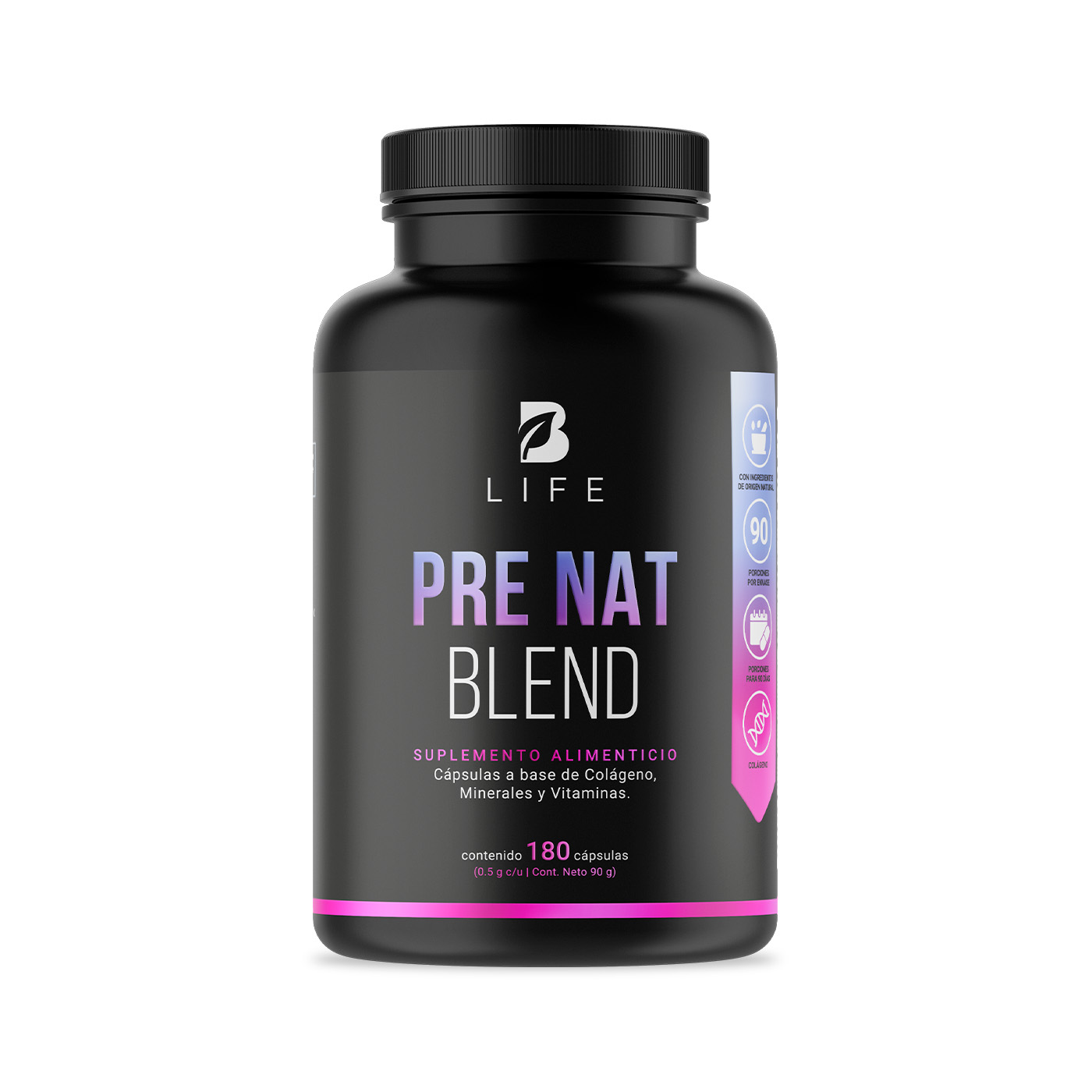 Foto 1 | Multivitamínico Prenatal 180 Cápsulas Ingredientes Naturales Pre Nat Blend B Life