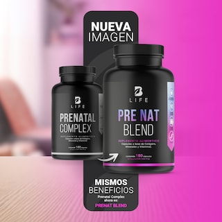 Foto 3 | Multivitamínico Prenatal 180 Cápsulas Ingredientes Naturales Pre Nat Blend B Life