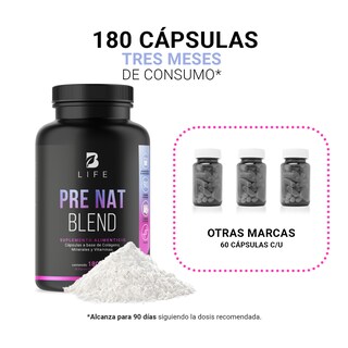 Foto 5 | Multivitamínico Prenatal 180 Cápsulas Ingredientes Naturales Pre Nat Blend B Life