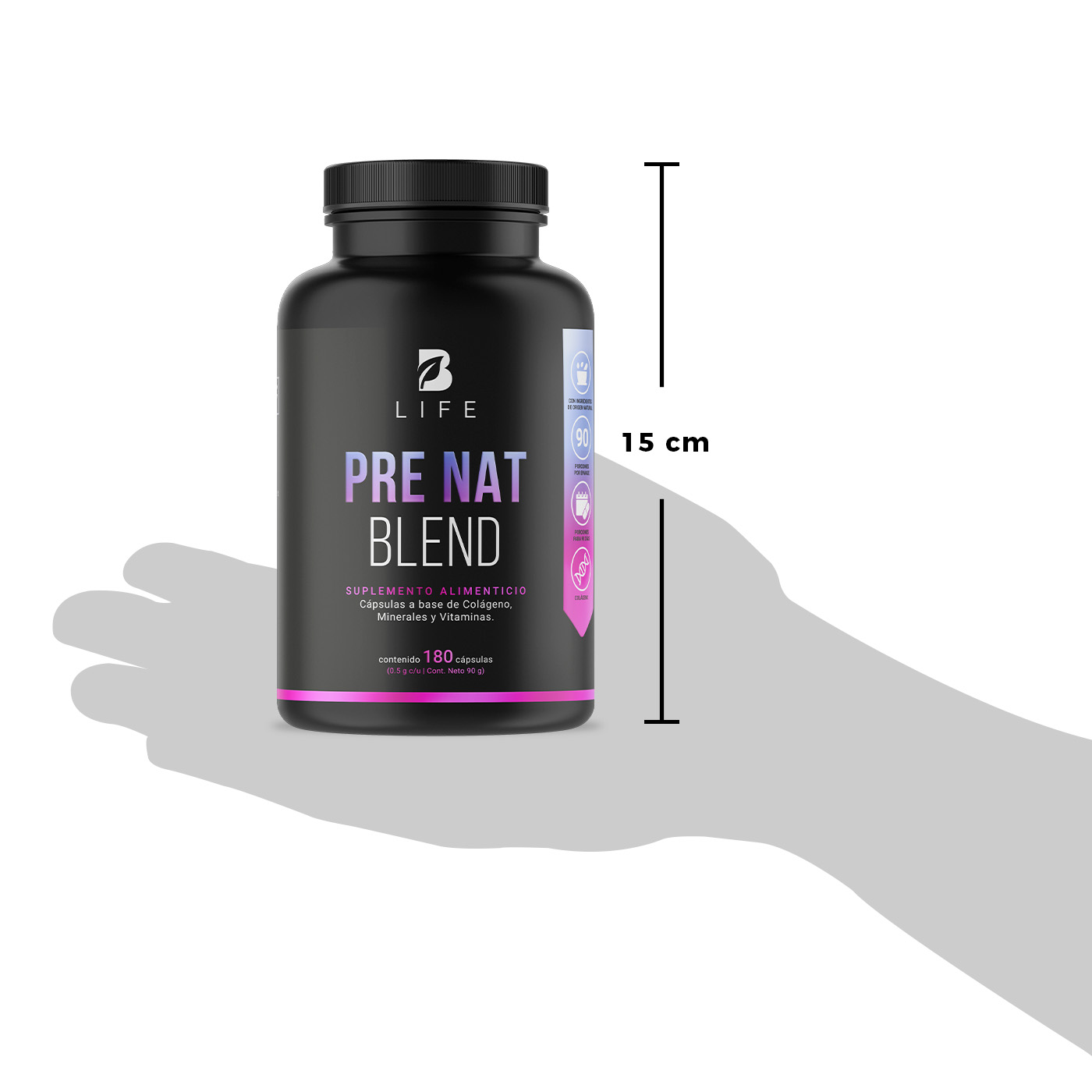 Foto 7 | Multivitamínico Prenatal 180 Cápsulas Ingredientes Naturales Pre Nat Blend B Life