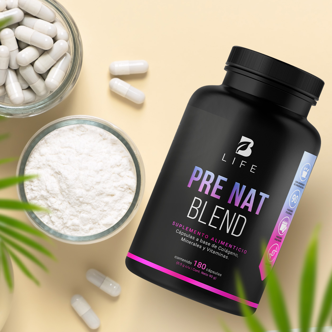 Foto 9 pulgar | Multivitamínico Prenatal 180 Cápsulas Ingredientes Naturales Pre Nat Blend B Life