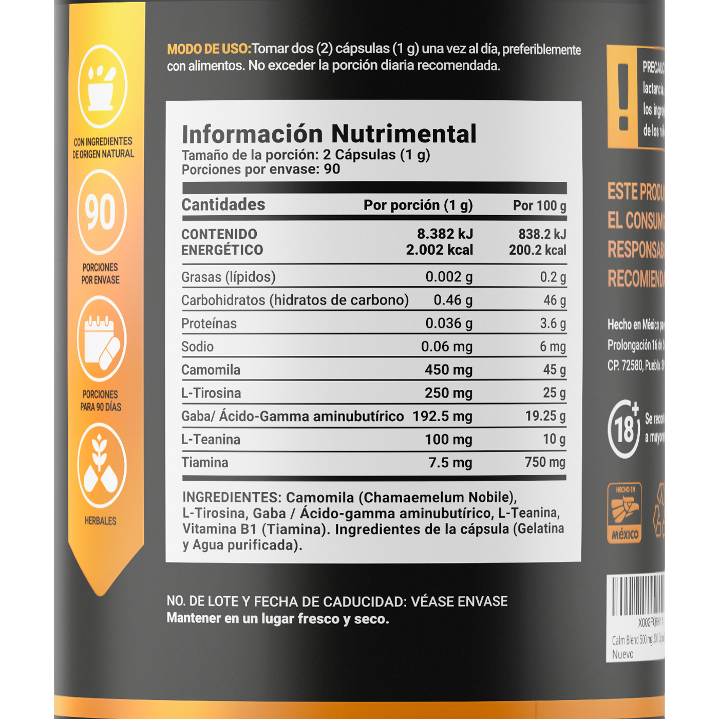 Foto 2 | Suplemento Alimenticio Om Blend 500 mg 180 Cápsulas Ingredientes Naturales Om Blend B Life