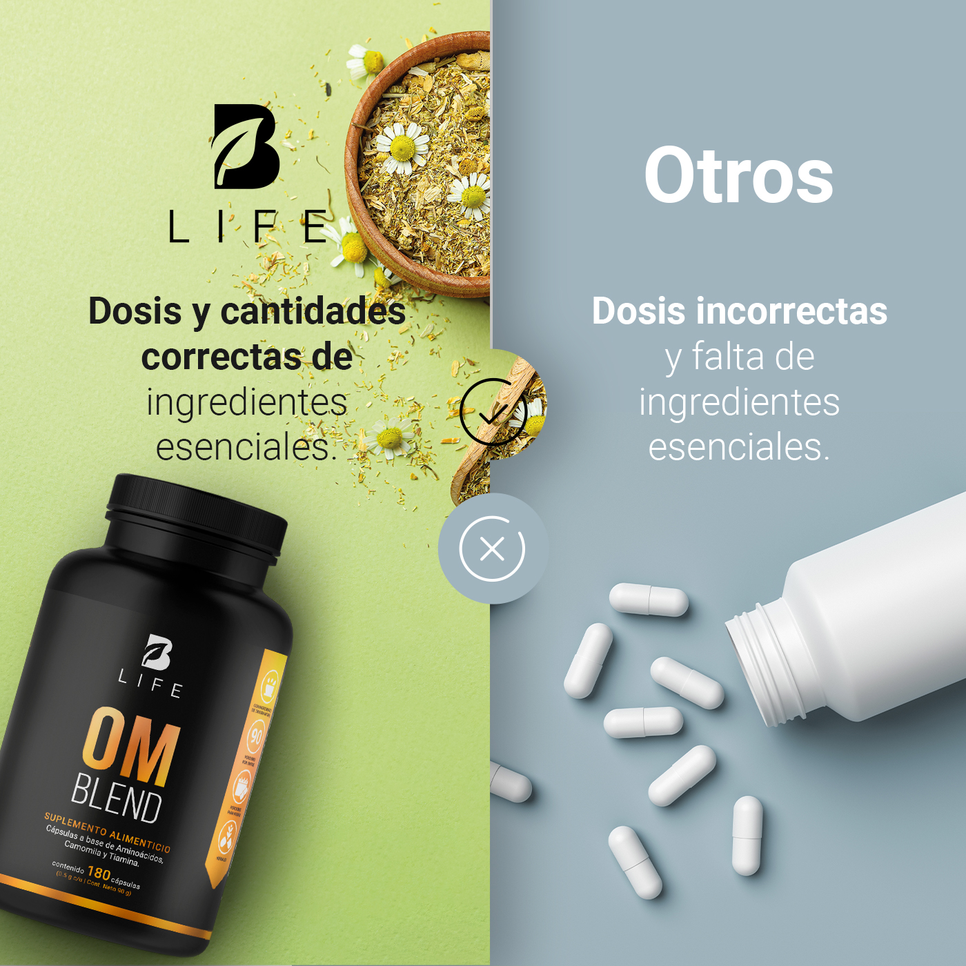 Foto 7 pulgar | Suplemento Alimenticio Om Blend 500 mg 180 Cápsulas Ingredientes Naturales Om Blend B Life