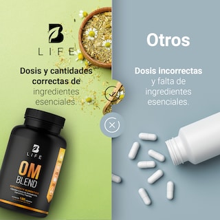 Foto 6 | Suplemento Alimenticio Om Blend 500 mg 180 Cápsulas Ingredientes Naturales Om Blend B Life