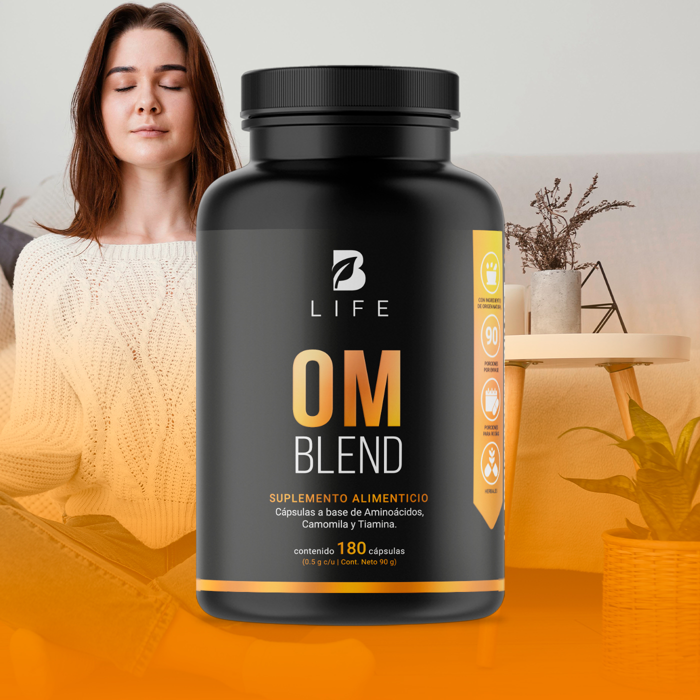 Foto 9 pulgar | Suplemento Alimenticio Om Blend 500 mg 180 Cápsulas Ingredientes Naturales Om Blend B Life