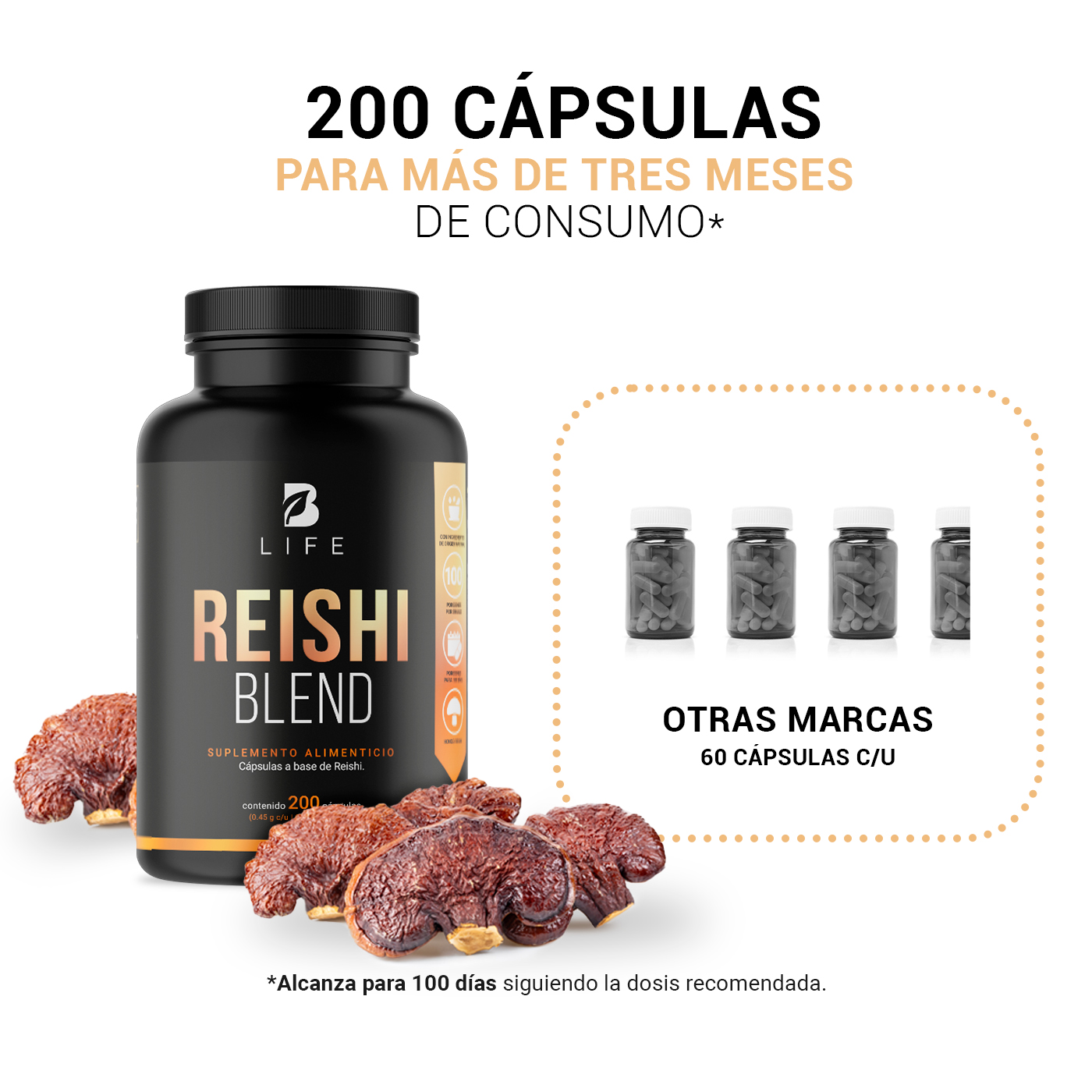 Foto 6 pulgar | Hongo Reishi  - Antioxidante Antiinflamatorio B Life