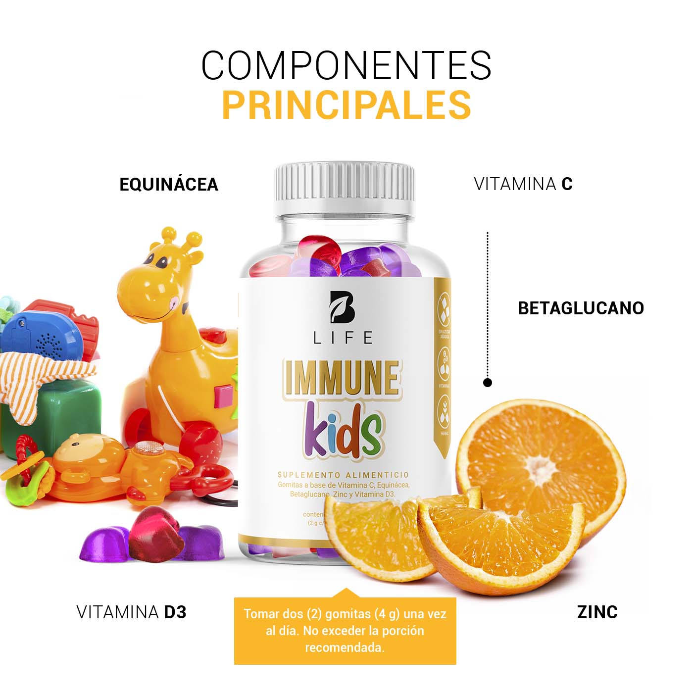 Foto 4 pulgar | Suplemento Alimenticio B Life Immune Kids 180 Gomitas