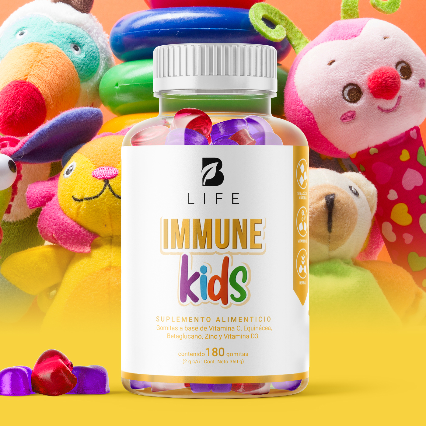 Foto 8 pulgar | Suplemento Alimenticio B Life Immune Kids 180 Gomitas