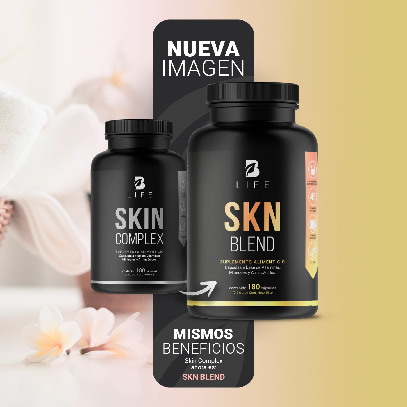Foto 4 pulgar | SKN Blend de 180 Cápsulas Ingredientes Naturales SKN Blend Life