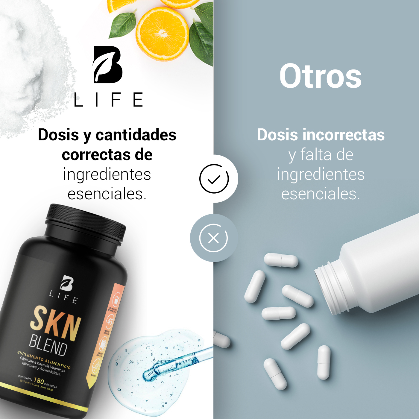 Foto 7 pulgar | SKN Blend de 180 Cápsulas Ingredientes Naturales SKN Blend Life