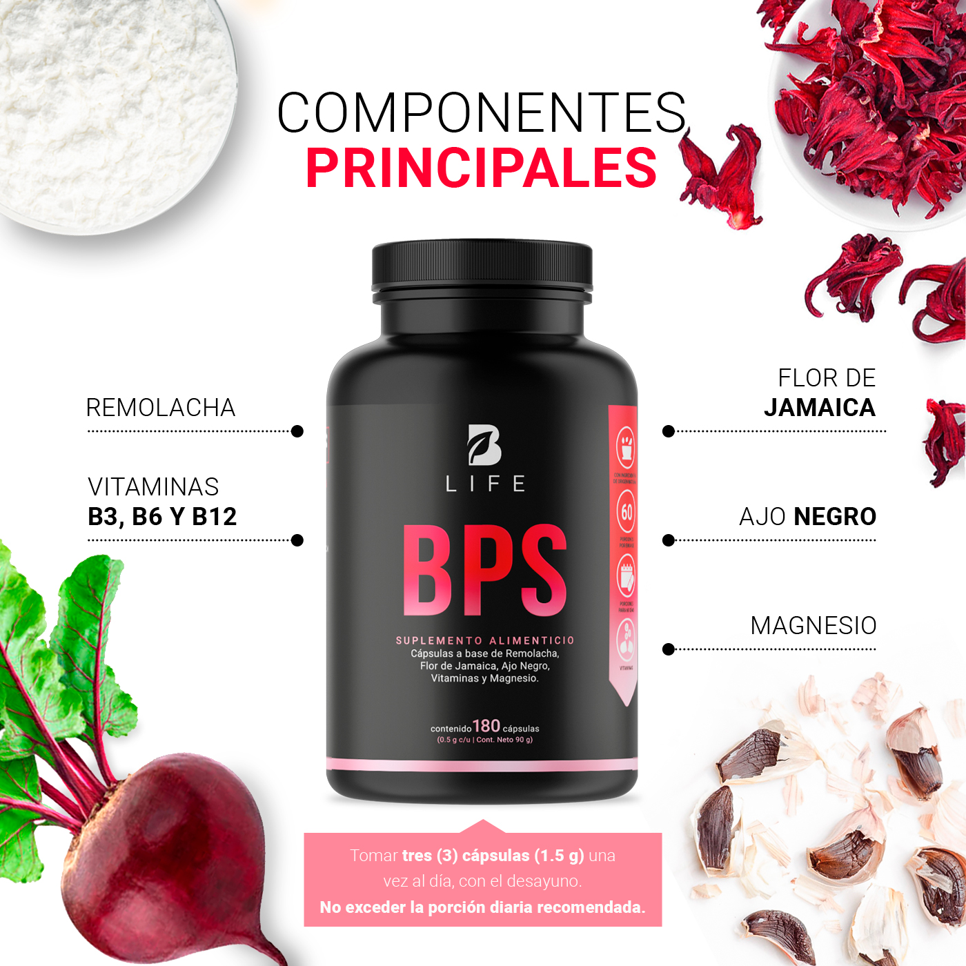 Foto 5 pulgar | Suplemento Alimenticio B Life Bps 180 Cápsulas