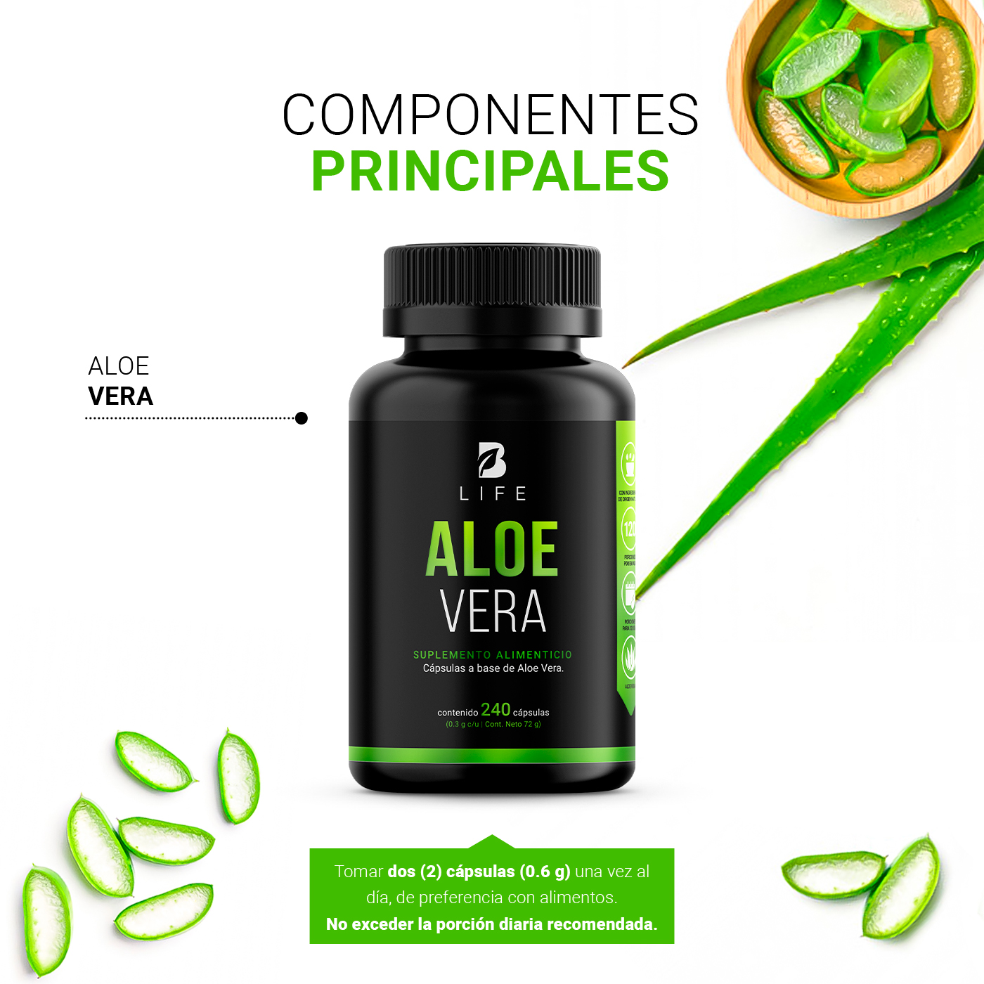 Foto 5 pulgar | Suplemento Alimenticio B Life Aloe Vera 240 Cápsulas