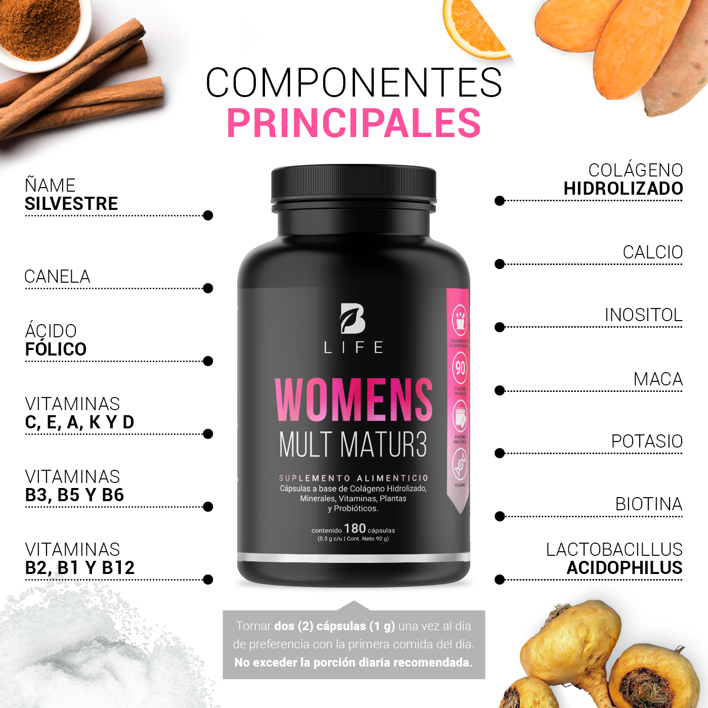 Foto 5 pulgar | Suplemento Alimenticio B Life Womens Mult Mature 180 Cápsulas