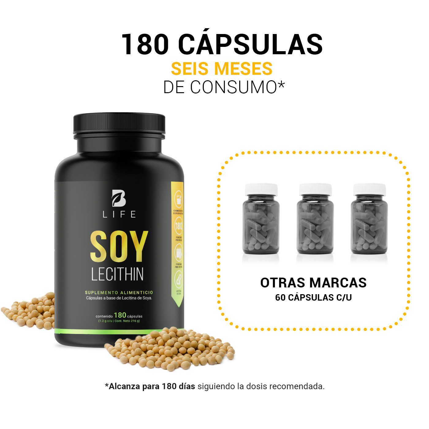 Foto 6 pulgar | Lecitina de Soya B Life