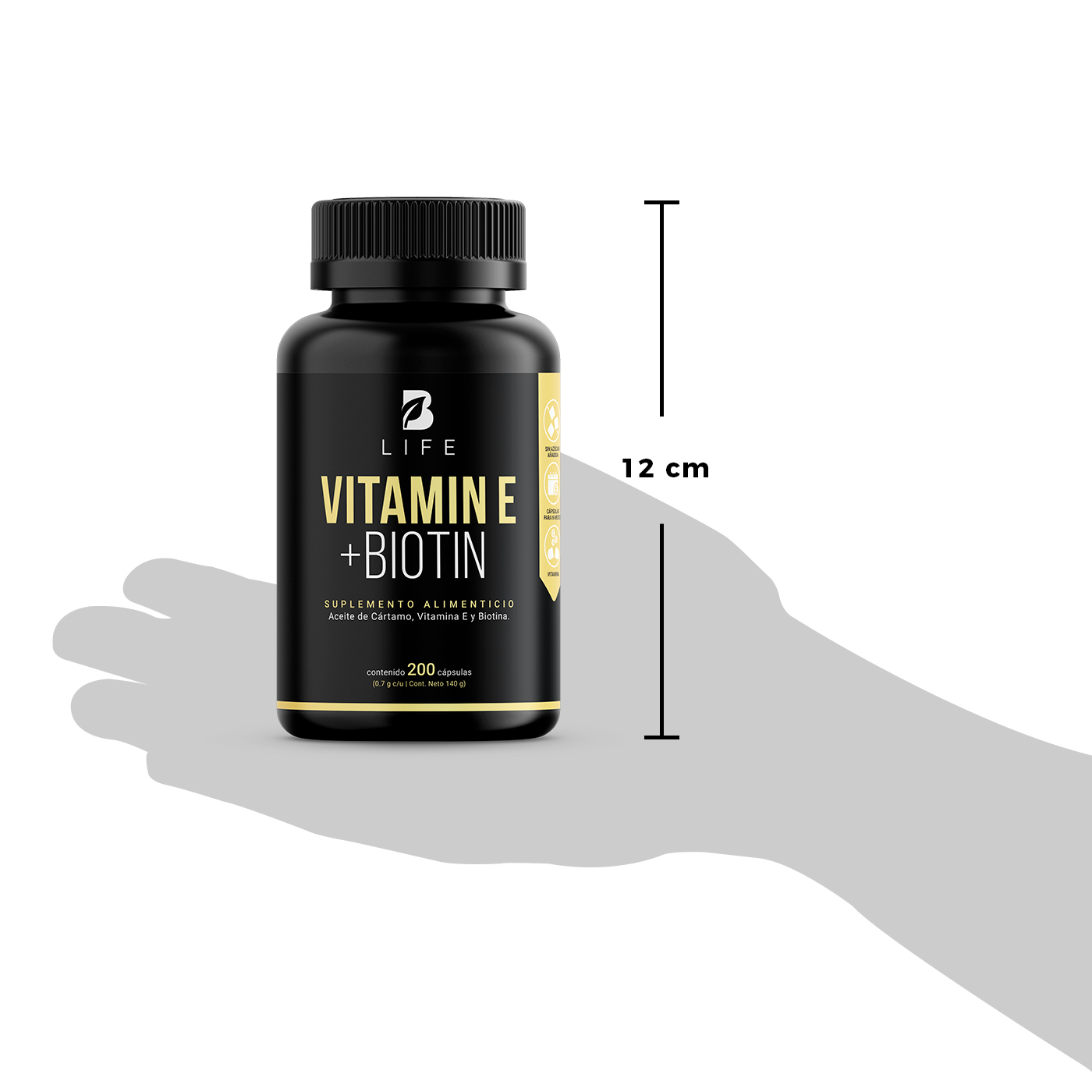Foto 7 | Vitamina E + Biotina de 200 Cápsulas Ingredientes Naturales Supplement E&B B Life