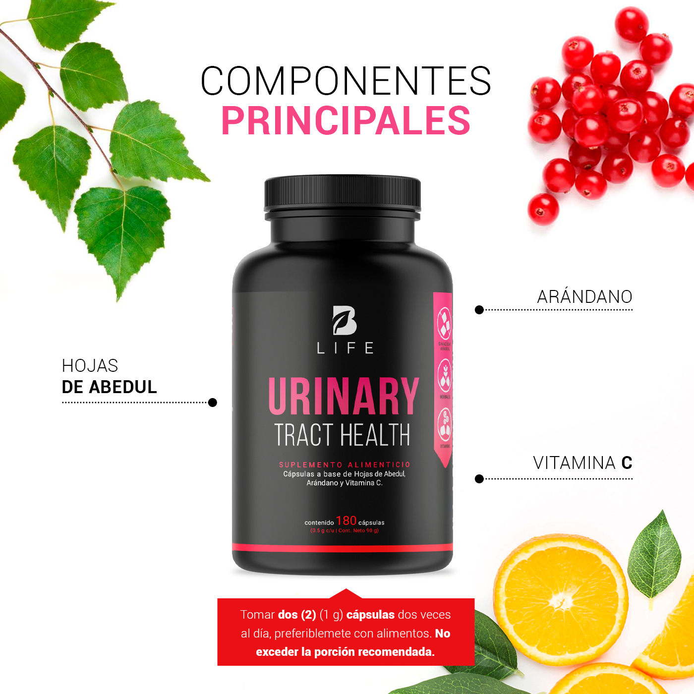 Foto 4 pulgar | Urinary Tract Health de 180 Cápsulas Ingredientes Naturales Urinary Tract Health B Life