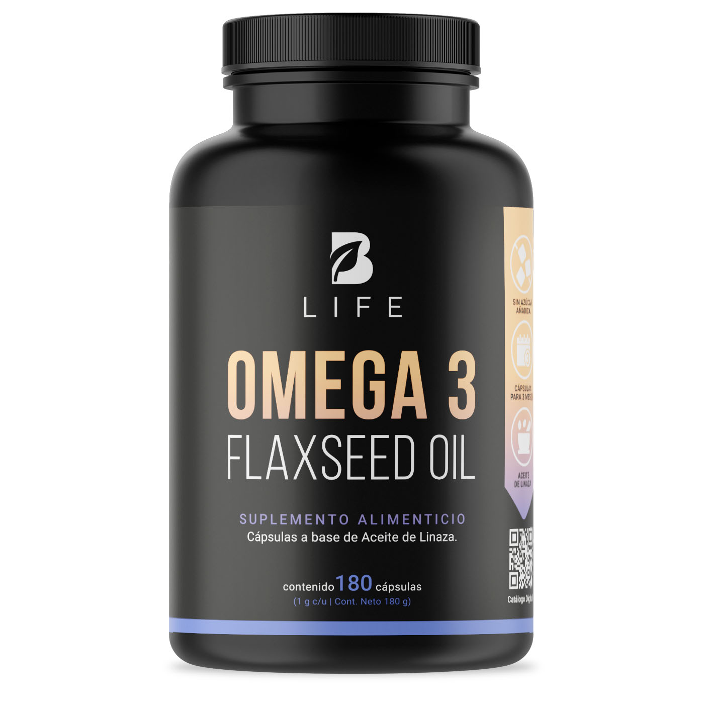 Foto 2 pulgar | Suplemento Alimenticio B Life Omega 3 Flaxseed Oil 180 Cápsulas
