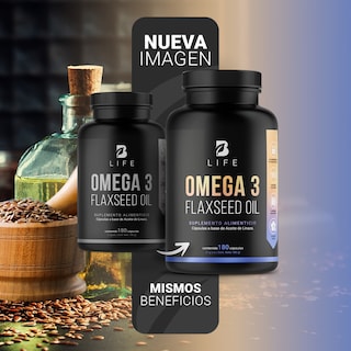 Foto 3 | Suplemento Alimenticio B Life Omega 3 Flaxseed Oil 180 Cápsulas