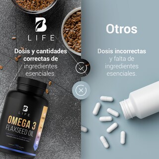 Foto 6 | Suplemento Alimenticio B Life Omega 3 Flaxseed Oil 180 Cápsulas